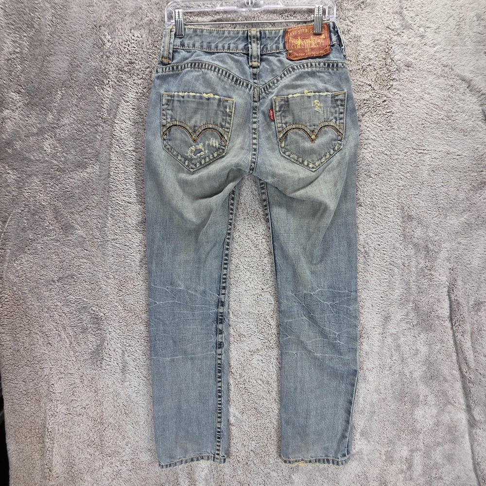 Vintage Levis Engineered Jeans Womens Blue Button Fly Light Wash Fits 29x30